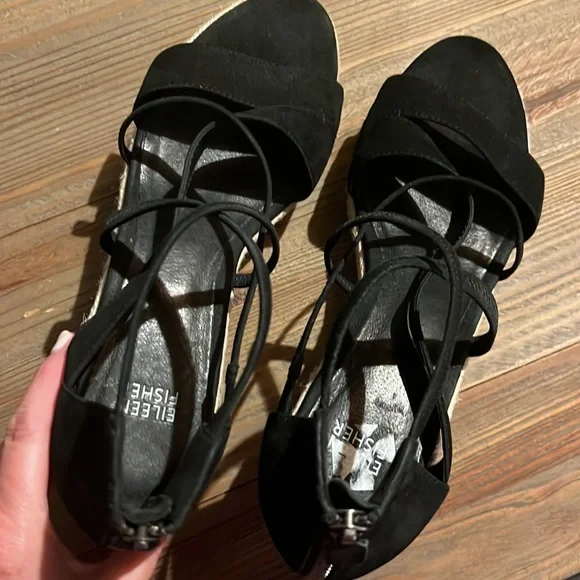 Eileen Fisher New Strappy Sandals Wedge 8.5 - Picture 4 of 7